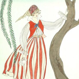 George Barbier - Jeune femme près d'un arbre en été (1915)