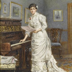 George Goodwin Kilburne - Jeune Femme au piano (1880)