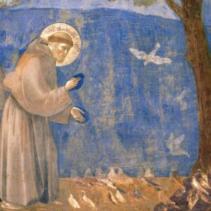 Giotto - La predica agli uccelli. Assisi, Basilica superiore di San Francesco. (Détail)