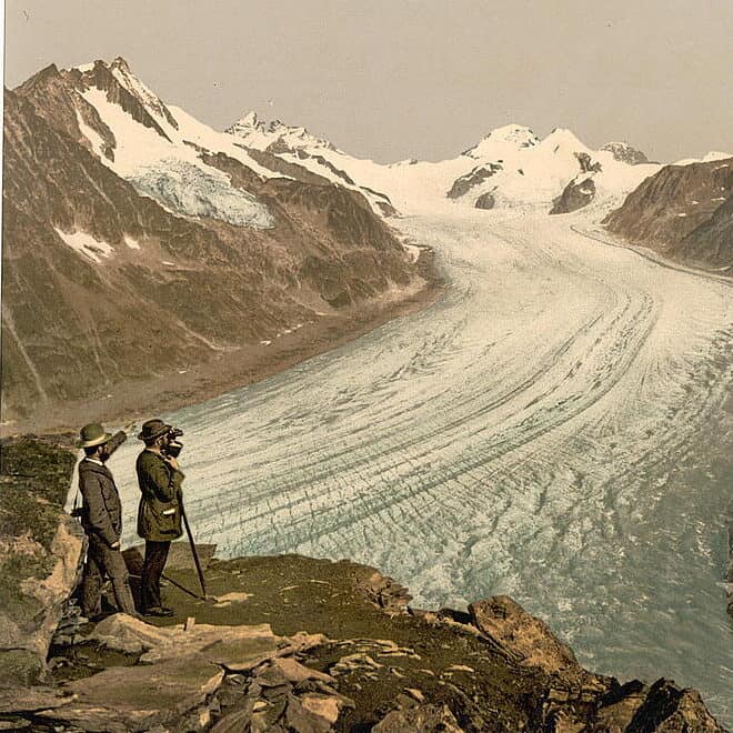 Schultz Reinhard, Eggishorn, Grand glacier d'Aletsch, avec la Jungfrau, le Mönch et l'Eiger