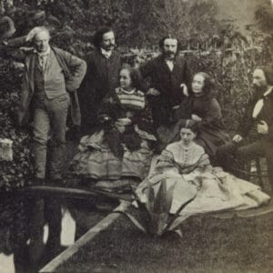 Charles Leballeur-Villiers, Groupe de personnages avec la famille Hugo dans le jardin de Hauteville House (vers 1860)