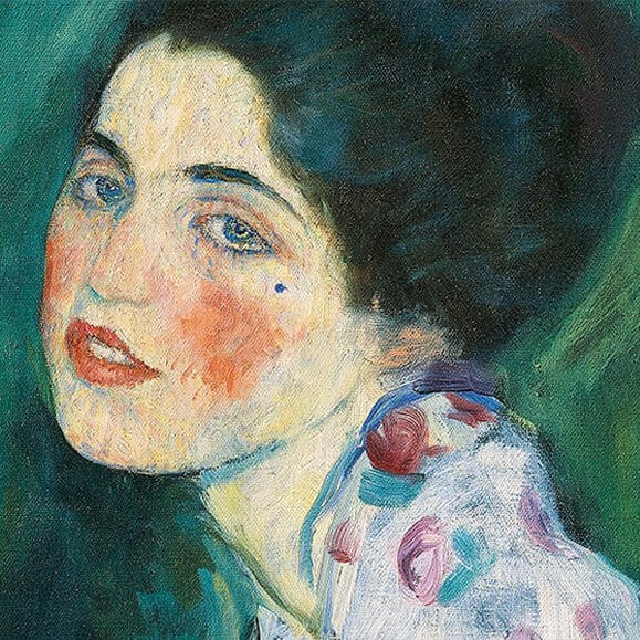 Gustav Klimt - Portrait d'une dame (détail), 1916-1917, Galerie d’art moderne Ricci-Oddi à Plaisance