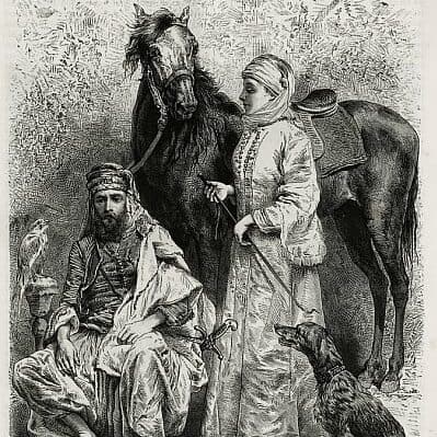 Gaston Vuillier, Wilfrid Blunt et Lady Ann Blunt en costume arabe (1882)