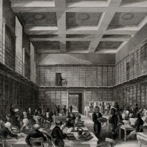 H. Melville d'après T. H. Shepherd - Le British Museum la salle de lecture, avec de nombreux lecteurs (1842)