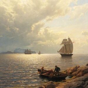Hans Fredrik Gude - Sailing into the Oslo fjord (1872)