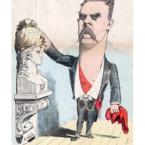 Hector Moloch - Caricature de Jean Casimir-Perier, à la Une du journal Le Chambard socialiste du 4 août 1894