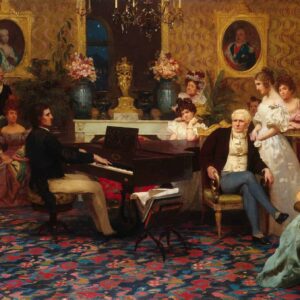 Hendrik Siemiradzki - Chopin jouant du piano dans le salon du prince Radziwill (1887)