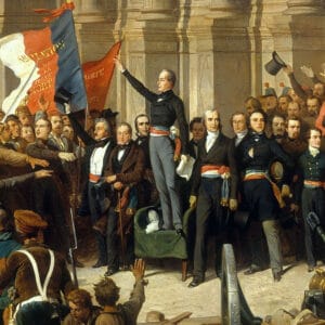 Henri Félix Emmanuel Philippoteaux : Lamartine refusant le drapeau rouge devant l'Hôtel de Ville