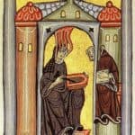 Hildegarde recevant l’inspiration divine, manuscrit médiéval