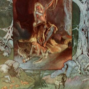 Illustration du Chat qui s’en va tout seul, extraite de l’éd. 1912 des Histoires comme ça de Rudyard Kipling