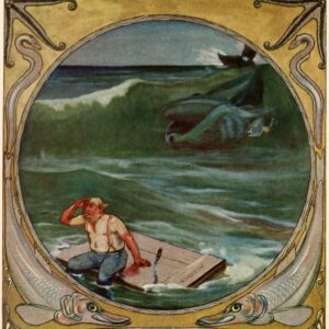 Illustration de La Baleine et son gosier, éd. Doubleday (1912) des Histoires comme ça de Rudyard Kipling