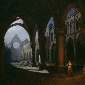 Hippolyte Sebron - Intérieur d’une abbaye en ruines (1848)