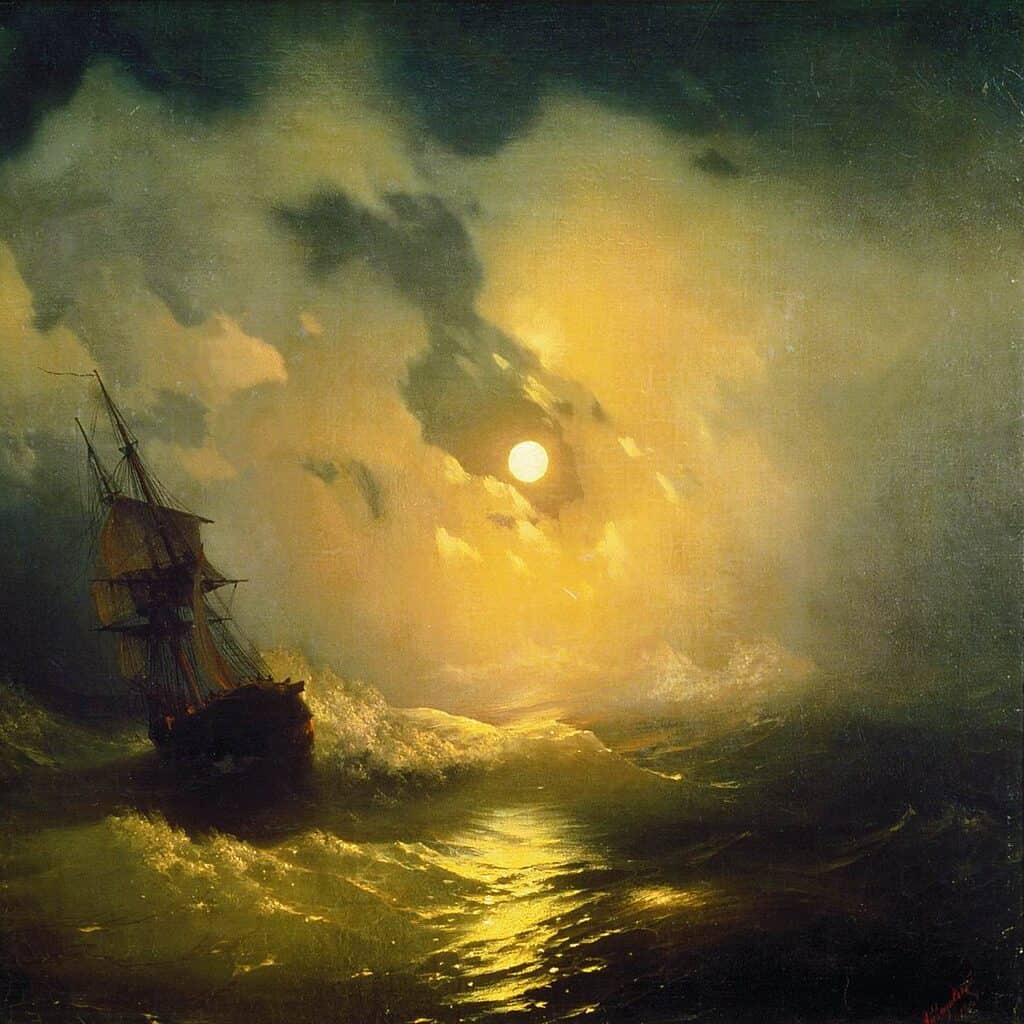 Ivan Ayvazovsky - Tempête en mer la nuit (1849)