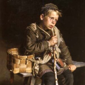 Ivan Tvorozhnikov - Un garçon mendiant avec un panier (1886)
