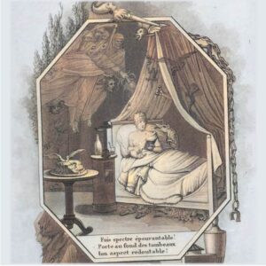 Frontispice de J.-P. R. Cuisin, Les Ombres sanglantes (édition Lepetit, 1820) - colorisé