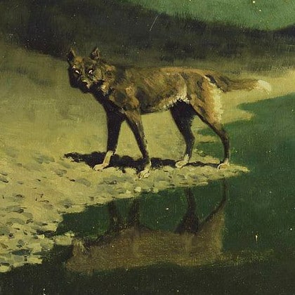 Frederic Remington, Loup au clair de lune (ca. 1909)