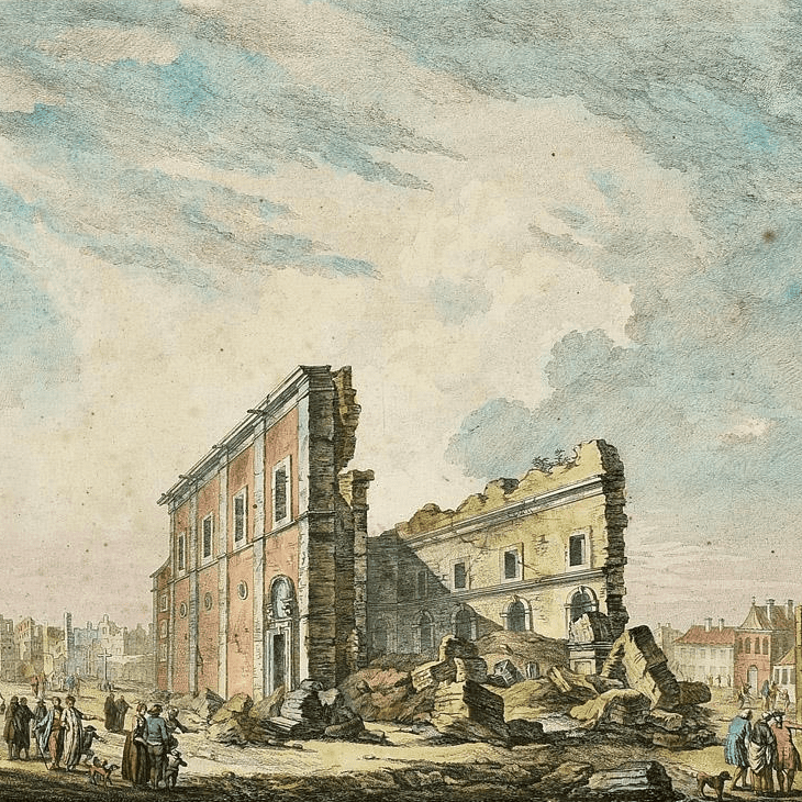 Jacques-Philippe Le Bas - Ruines de l’église de São Paulo, après le tremblement de terre de Lisbonne en 1755 (1757)