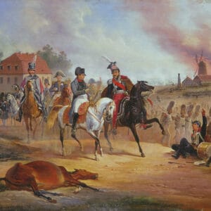 January Suchodolski - Napoléon et Józef Antoni Poniatowski à la bataille de Leipzig