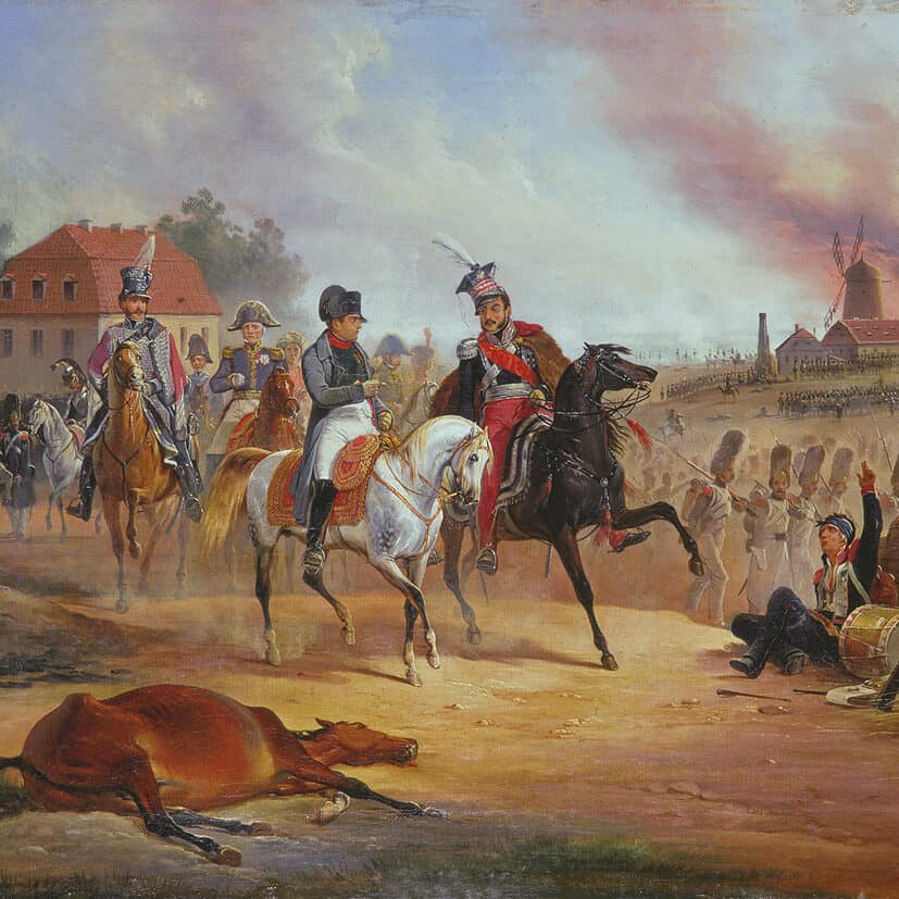 January Suchodolski - Napoléon et Józef Antoni Poniatowski à la bataille de Leipzig