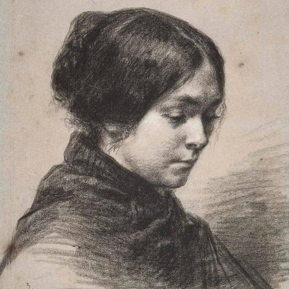 Jean-François Millet - Portrait de Madame Millet (Catherine Lemaire) (1848)