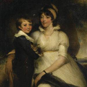 John Hoppner - jeune femme et petit garcon tenant un chat