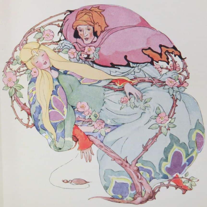 La Belle au bois dormant (Sleeping Beauty) - illustration d'Anne Anderson