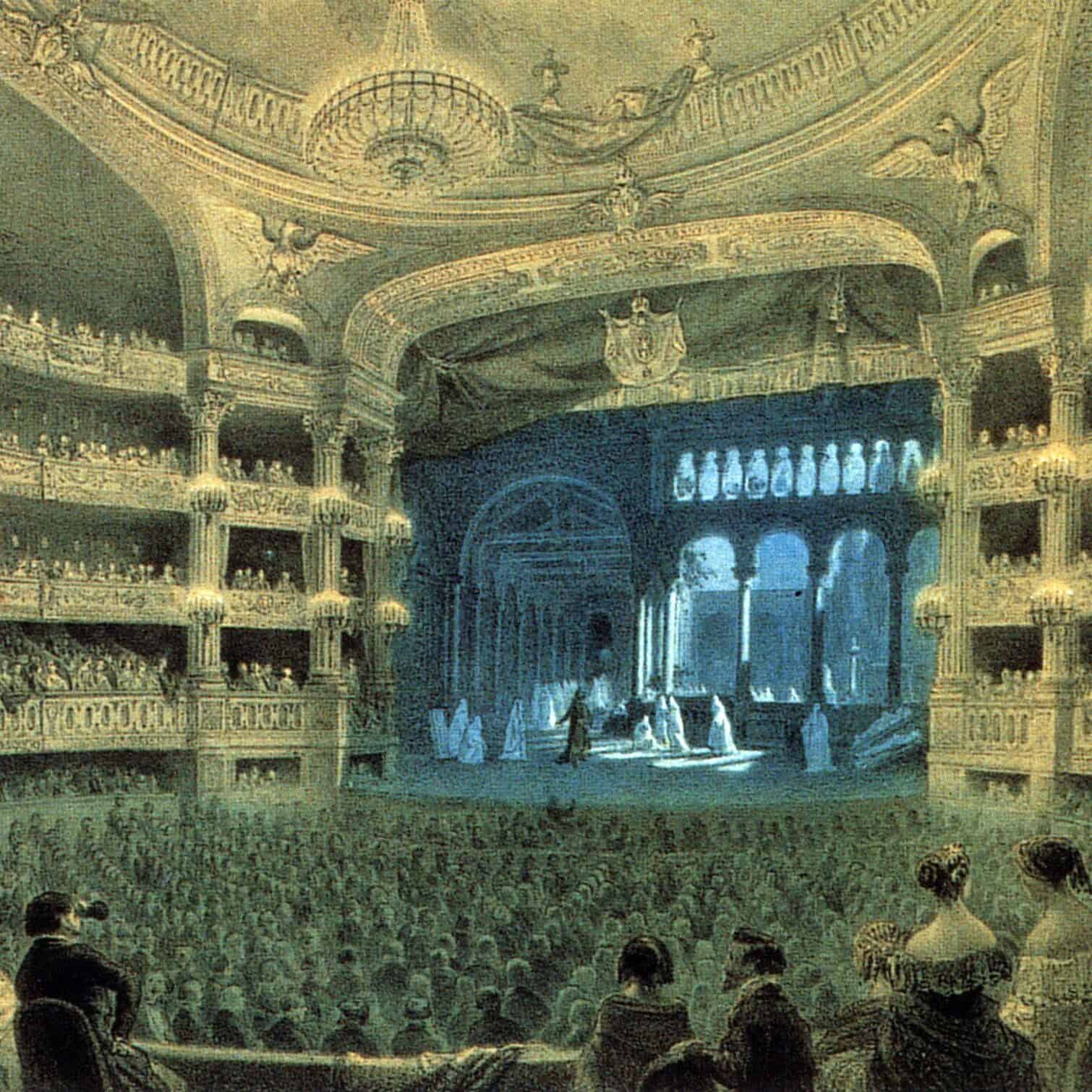 La Salle Le Peletier pendant une représentation de l'opéra Robert le Diable (1831)