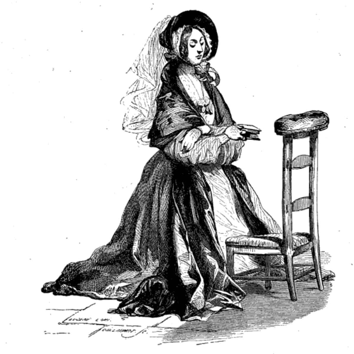 La dévote, Les Français peints par eux-mêmes (ed. Curmer, 1841)