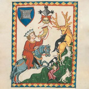 La-legende-de-Saint-Julien-lhospitalier-La-chasse-au-cerf-5Codex-Manesse-manuscrit-médiéval-f-202