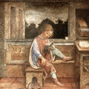 Le Jeune Cicéron lisant, fresque de Vincenzo Foppa de Brescia, réalisée vers 1464