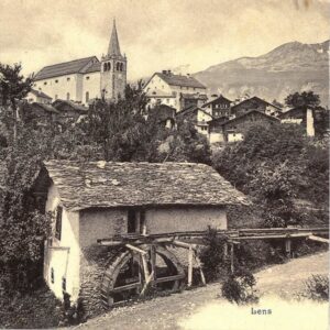 Le village de Lens en Valais, Suisse (1920)