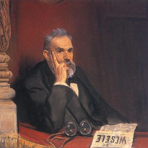 Leon Wyczółkowski, Portrait de Karol Estreicher dans une loge de théâtre un soir de première (1905)