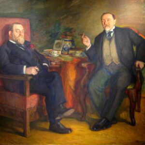 Leonid Pasternak, O.S. Tseytlin avec D.V. Vysotsky au café (1913)