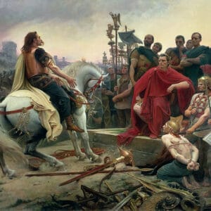 Lionel Royer - Vercingétorix jette ses armes aux pieds de Jules César (1899)