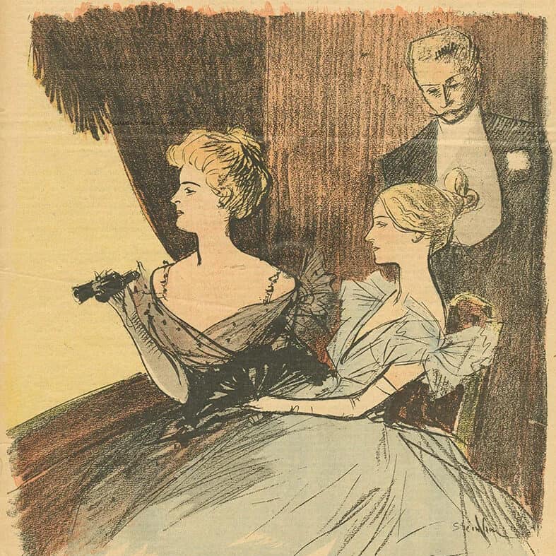 Loge en salle (illustration parue dans Gil Blas, 12 mars 1897)