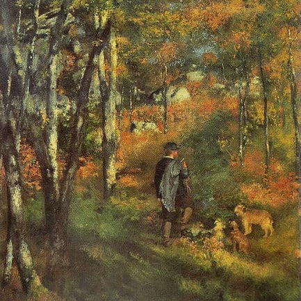 Pierre-Auguste Renoir, Le Peintre Jules Le Cœur dans la forêt de Fontainebleau (1866)