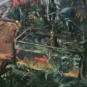 Lovis Corinth - Dame au bassin des poissons rouges (La femme de l'artiste) (1911)