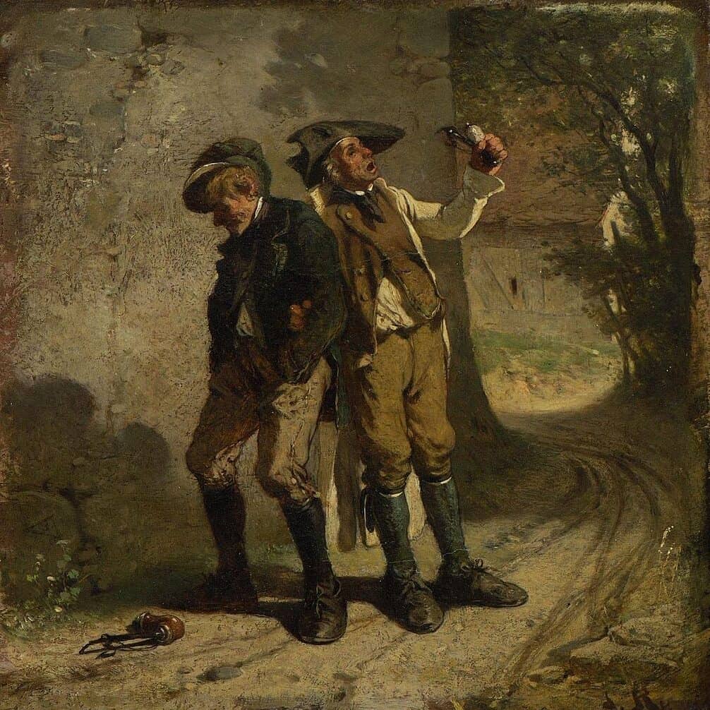 Ludwig Knaus, Deux Ivrognes sur le chemin du retour (XIXe)