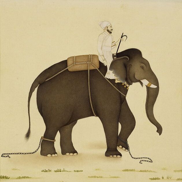 Mahout sur un éléphant (18e s)