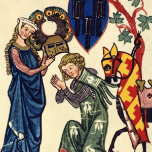 Maître du Codex Manesse - Un ménestrel allemand Shenke von Limpurg (entre 1305 et 1315)