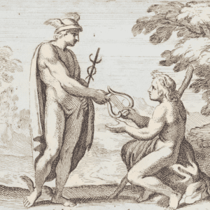 Annibal Carrache, Mercure remettant une lyre à Apollon (vers 1600)
