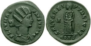 Monnaie de Fausta Maxima Flavia (IVe siècle)
