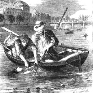 Marie Roget retrouvée dans la Seine. Illustration de 1852.