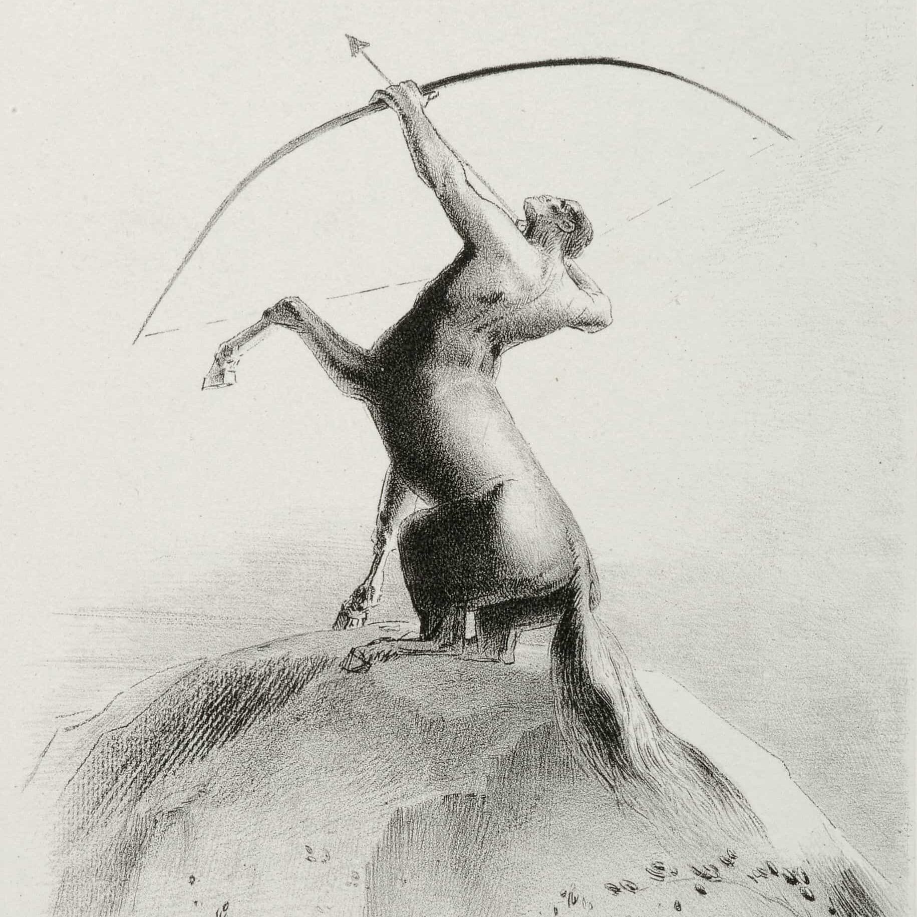 Odilon Redon - Centaure visant les nues (1895)