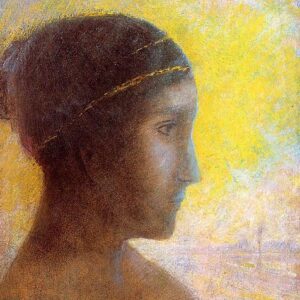 Odilon Redon - Tête de jeune femme de profil (vers 1895)