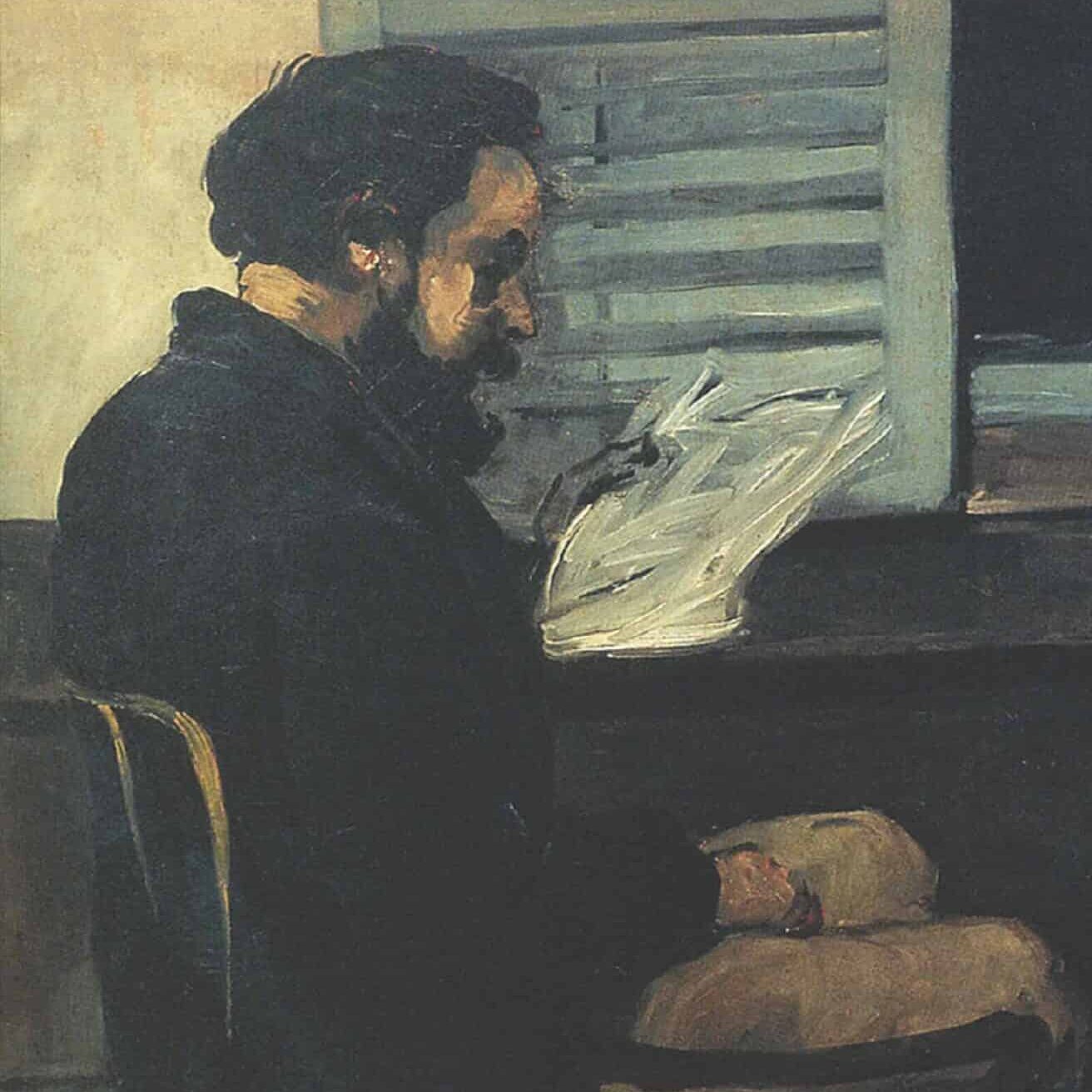 Paul Alexis, par Paul Cézanne (Détail du tableau : Paul Alexis lisant à Émile Zola, 1869-1870)