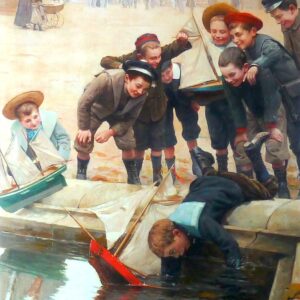 Paul Chocarne-Moreau - Aide-toi, le ciel t'aidera (1902) - Jeux au bassin, Jardin des Tuileries