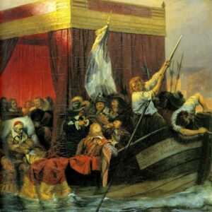 Paul Delaroche - Cardinal Richelieu sur le Rhône, détail (1829)