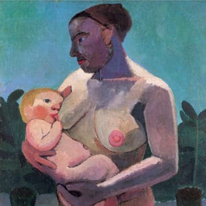 Paula Modersohn-Becker - Mère agenouillée allaitant son enfant