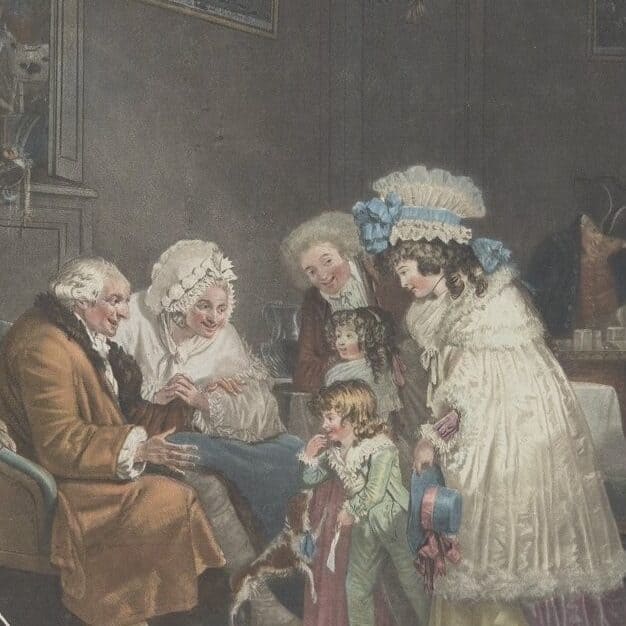 Philibert-Louis Debucourt, Le Compliment, ou La Matinée du Jour de l’An (1788)